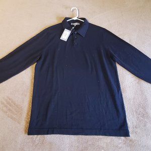 Neiman Marcus Cashmere Long-Sleeve Polo Sweater